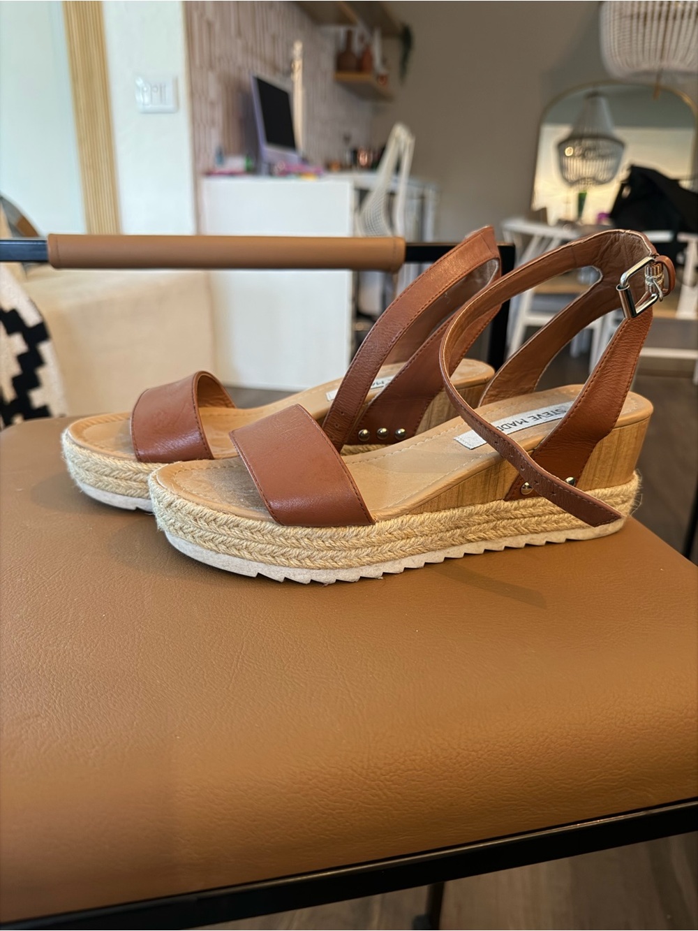 Steve Madden Brown Espadrille Wedge Sandals